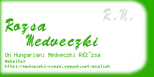 rozsa medveczki business card